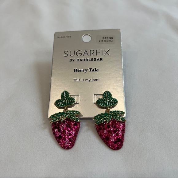 Sugarfix by Baublebar Berry Tale Strawberry Dangle Drop Statement Earrings - Picture 3 of 4